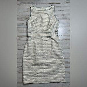 Banana Republic Women Sheath Dress White Black Stripped Cotton 10P